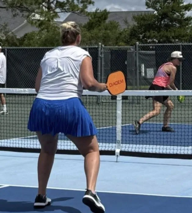 Rebecca Foret on the pickleball court